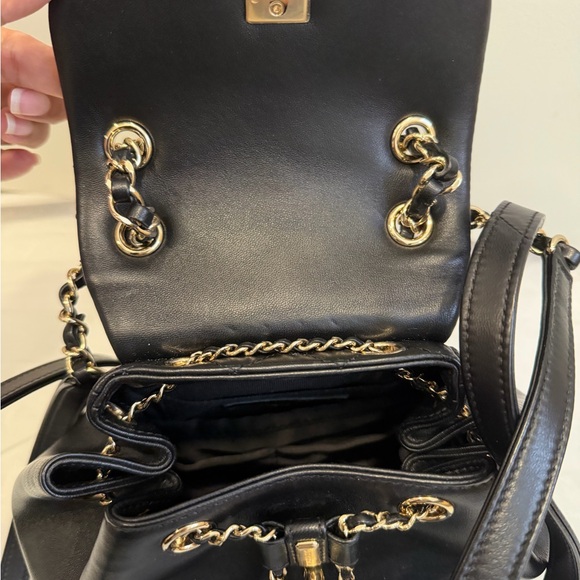 Chanel Duma Drawstring Backpack Quilted Lambskin Small Black - Picture 10 of 13